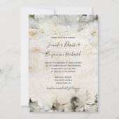 Grijs en Goud Waterverf Alpine Mountain Bruiloft | Kaart (Voorkant)
