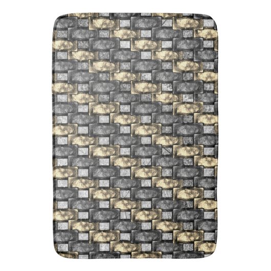 Grijs en gouden vlek, rechthoekige stukken, met ca badmat (Voorkant Verticaal)