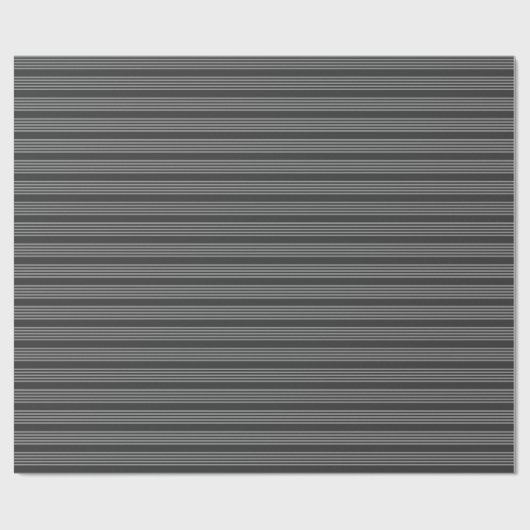 Grijs en houtskool vijf strepen patroon cadeaupapier (Vlak)