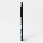 Grijs en lichtblauw Abstract Florenz Monogram Case-Mate iPhone Case (Achterkant/links)
