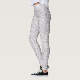 Grijs en Lila Mandala Patroon Leggings