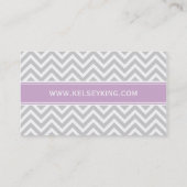 Grijs en Lila Paarse Chevron Custom Monogram Visitekaartje (Achterkant)