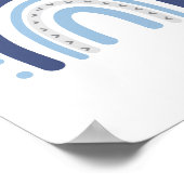 Grijs en marineblauwe jongenskamer regenboog decor poster (Hoek)