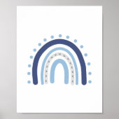 Grijs en marineblauwe jongenskamer regenboog decor poster (Voorkant)
