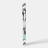 Grijs en Mint Zigzags Persoonlijke foto Case-Mate iPhone Case (Achterkant / Links)