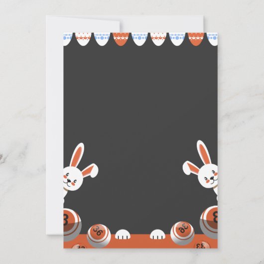 Grijs en oranje moderne uitnodiging voor bingonach (Achterkant)