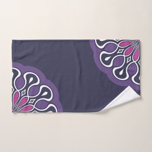 Grijs en Paars Abstract Modern Mandala Bad Handdoek (Handdoek)