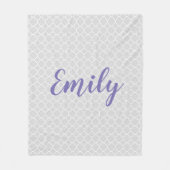 grijs en Paars gebruik Fleece Deken (Voorkant)