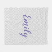 grijs en Paars gebruik Fleece Deken (Voorkant (Horizontaal))