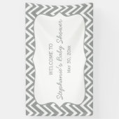 Grijs en pastel Roze Baby shower Spandoek (Verticaal)