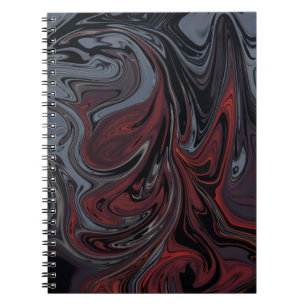 Grijs en rood abstract schilderij notitieboek