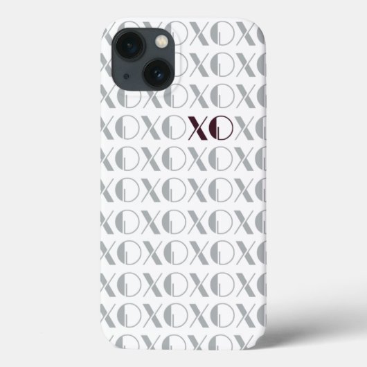 Grijs en Rood XOXO Case-Mate iPhone Case (Achterkant)
