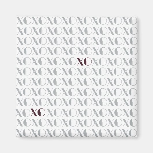 Grijs en Rood XOXO Magneet (Voorkant)