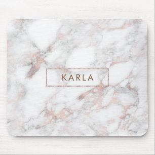 Grijs en Roos-goud Faux Marble Muismat