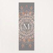 Grijs en Roos goud | Mandala Monogram Yogamat (Voorkant)