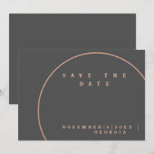 Grijs en roos goud save the date (Voorkant / Achterkant)