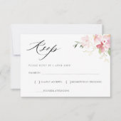 grijs en roze bloem roze RSVP kaart (Voorkant)