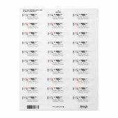 Grijs en Roze Bloemen Waterverf Etiket (Full Sheet)