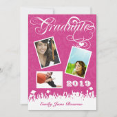 Grijs en Roze Fuchsai Hoger Afbeelding Klasse Aankondiging (Voorkant)