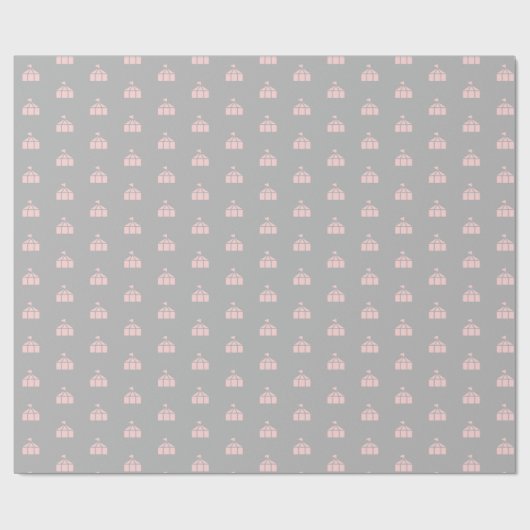 Grijs en roze inpakpapier met circustenten (Vlak)
