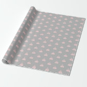 Grijs en roze inpakpapier met circustenten (Uitgerold)