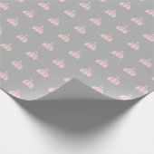 Grijs en roze inpakpapier met circustenten (Hoek)