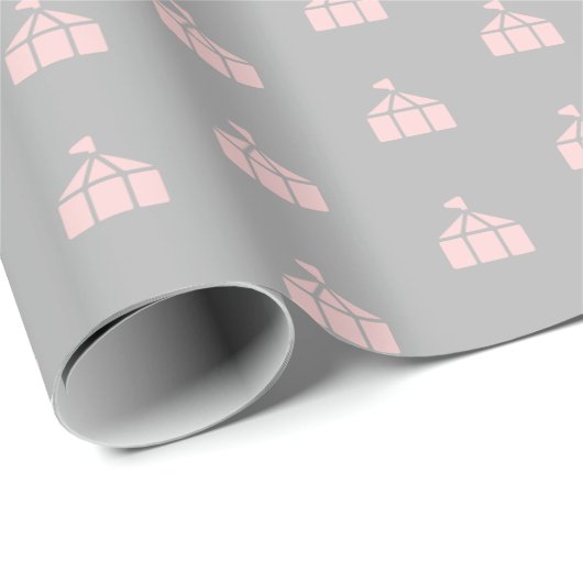 Grijs en roze inpakpapier met circustenten (Rol Hoek)
