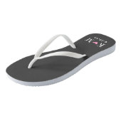 Grijs en Roze Modern Huwelijk Monogram Teenslippers (Schuin)