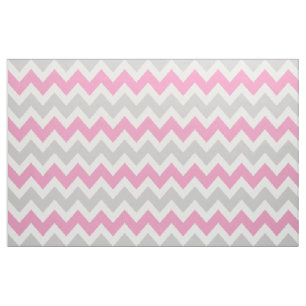 Grijs en Roze Moderne Chevron Grote Schaal Stof