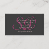  grijs en roze monogram Visitekaartje (Achterkant)