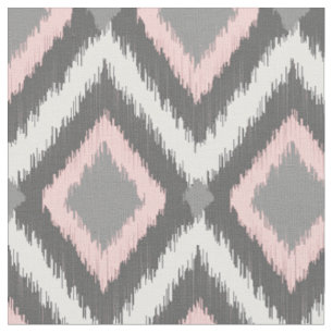 Grijs en Roze Tribal Ikat Chevron Stof