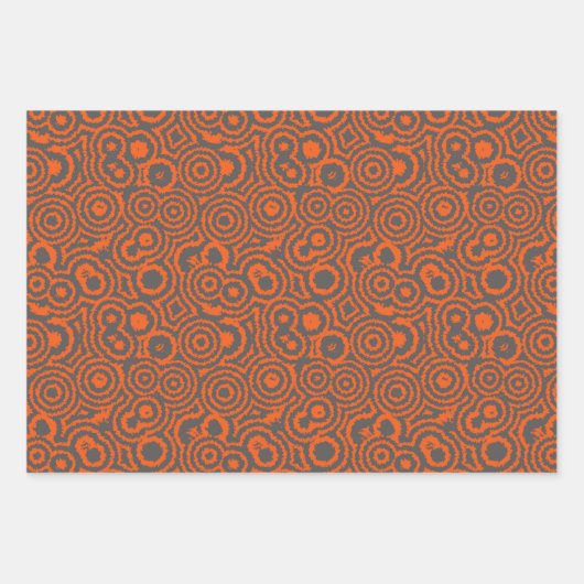 Grijs en Sinaasappel Inpakpapier Vel (Voorkant 3)