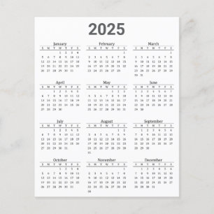 Grijs en wit 2025 Jaarlijkse kalender Papieren Bla