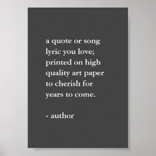 Grijs en Wit Aangepast Citaat Druk Poster