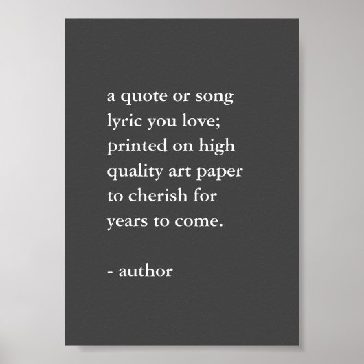 Grijs en Wit Aangepast Citaat Druk Poster (Voorkant)