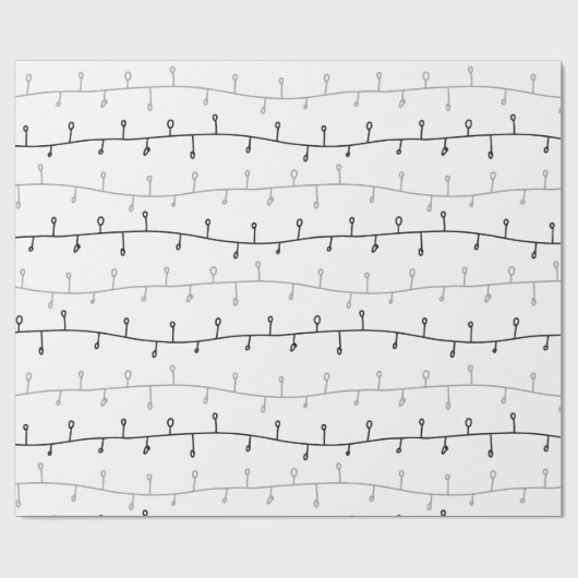 Grijs en wit Abstract feestdag verlicht kerstmis Cadeaupapier (Vlak)