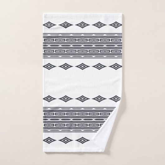 Grijs en wit Aztec Tribal Striped Patroon Bad Handdoek (Handdoek)