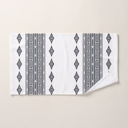 Grijs en wit Aztec Tribal Striped Patroon Bad Handdoek (Handdoek)