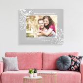 Grijs en Wit Bloemen Fotosjabloon Afbeelding Canvas Afdruk (Insitu (Woonkamer))