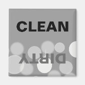 Grijs en wit Bokeh Clean/Dirty Vaatwasser Magneet (Voorkant)