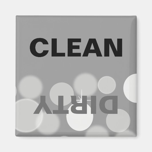 Grijs en wit Bokeh Clean/Dirty Vaatwasser Magneet (Voorkant)