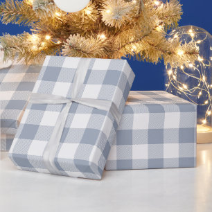 Grijs en wit buffelplaid cadeaupapier