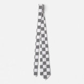 grijs en wit Checkerboard Patroon Stropdas (Achterkant)