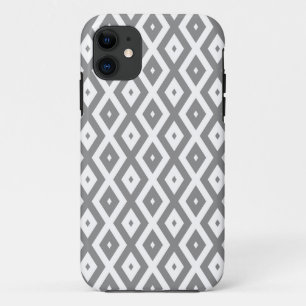Grijs en wit diamantpatroon iPhone 11 hoesje