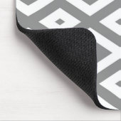 Grijs en wit diamantpatroon muismat (Hoek)