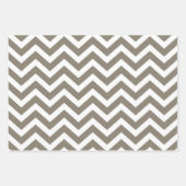 Grijs en wit dikke Chevron-huwelijksverjaardag V3 Inpakpapier Vel (Voorkant)