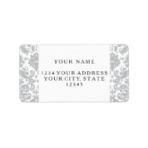 Grijs en wit Elegant Damask Patroon