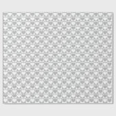 Grijs en wit Gecontroleerd Patroon met hart Cadeaupapier (Vlak)