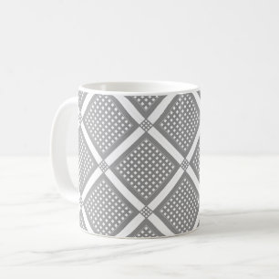 Grijs en wit geometrisch geruit patroon koffiemok