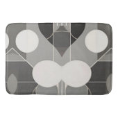 Grijs en wit geometrisch ontwerp met cirkellijnen badmat (Voorkant)